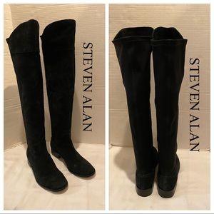 Steven Alan Black Suede Over The Knee Boots Sz 8B